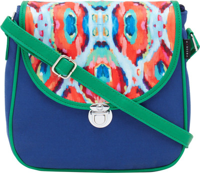 

HAQEEBA Women Casual Blue Canvas Sling Bag