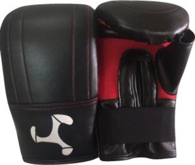 le buckle Straight Gloves Boxing Gloves(Black, Red)