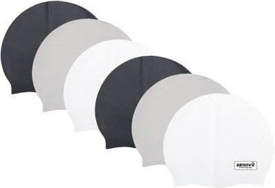 

DeNovo DeNovo (Set of 6) Ecnomical Set of Silicone Swimming Caps (Black, White & Grey ) Swimming Cap(Multicolor, Pack of 6)