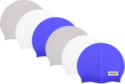 

DeNovo DeNovo (Set of 6) Ecnomical Set of Silicone Swimming Caps (White, Grey & Blue) Swimming Cap(Multicolor, Pack of 6)