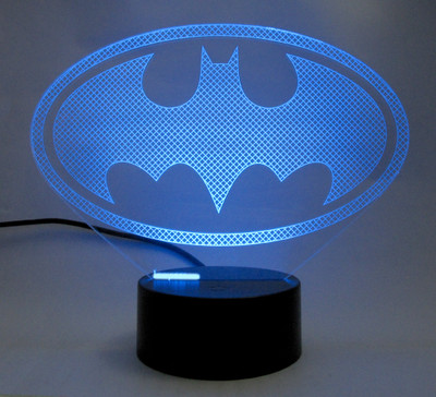 

varna crafts Lampees 3D Illusion Batman Logo Led Night Lamp(16 cm, Black)