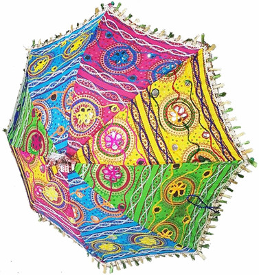 

Sanjog Embellished Handmade Sun Protection/Wedding Decoration Umbrella(Multicolor)