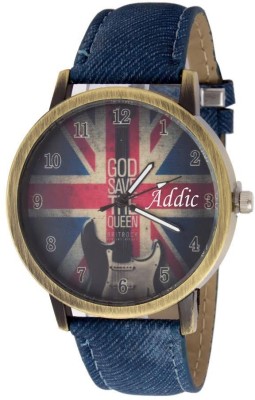 Addic God Save the Queen Guitar & Flag Styled Denim Strap Watch  - For Women   Watches  (Addic)