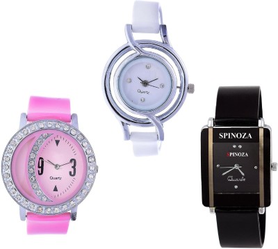 SPINOZA 04S01 Pink Black White Analog Watch  - For Girls   Watches  (SPINOZA)