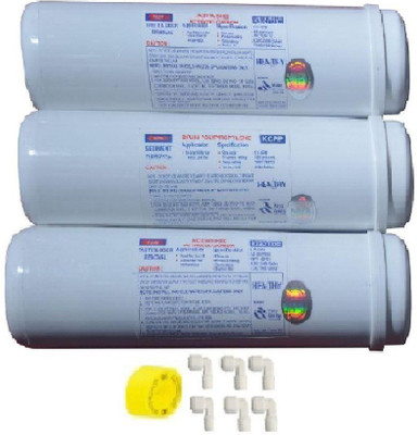 

BalRama RO Inline Filter Set Healthy 2 x Carbon Filter + 1 x Sediment Filter + 6 x Elbow Connectors + 1 x Teflon Tape for Water Purifier RO Service Kit Solid Filter Cartridge(0.5, Pack of 10)