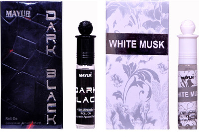 

Mayur Dark Black 8Ml & White Musk 8Ml Attar Combo Floral Attar(Musk)