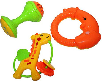 

Smiles Creation Non Toxic Baby Rattle Set Toy for Kids - Set of 3 Pcs Rattle(Multicolor)
