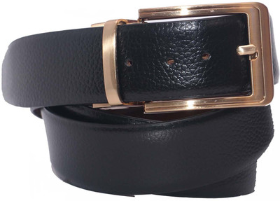 

PRUG Men Formal Black Genuine Leather Reversible Belt