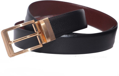 

Kiko Men Formal Black Genuine Leather Reversible Belt