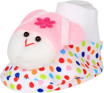 

Ole Baby Cute Faces Plush Soft Organic Cotton 3d Ole Toons 0-9 Months Booties(Toe to Heel Length - 10 cm Multicolor)