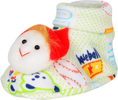 

Ole Baby Cute Faces Plush Soft Organic Cotton 3d Ole Toons 0-9 Months Booties(Toe to Heel Length - 10 cm Blue)