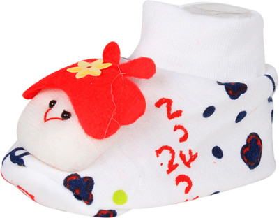 

Ole Baby Cute Faces Plush Soft Organic Cotton 3d Ole Toons 0-9 Months Booties(Toe to Heel Length - 10 cm Multicolor)