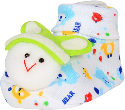 

Ole Baby Cute Faces Plush Soft Organic Cotton 3d Ole Toons 0-9 Months Booties(Toe to Heel Length - 10 cm Multicolor)