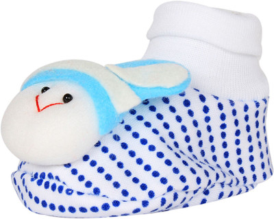 

Ole Baby Cute Faces Plush Soft Organic Cotton 3d Ole Toons 0-9 Months Booties(Toe to Heel Length - 10 cm Blue)
