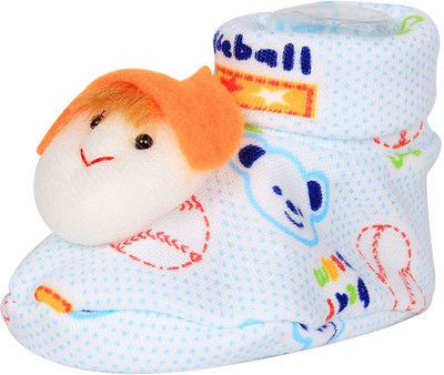 

Ole Baby Cute Faces Plush Soft Organic Cotton 3d Ole Toons 0-9 Months Booties(Toe to Heel Length - 10 cm Green)