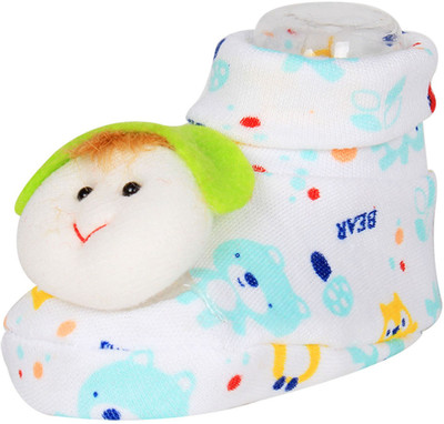 

Ole Baby Cute Faces Plush Soft Organic Cotton 3d Ole Toons 0-9 Months Booties(Toe to Heel Length - 10 cm Multicolor)