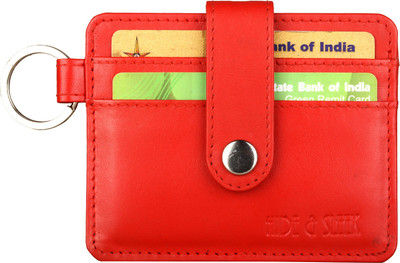

Hide & Sleek 4 Card Holder(Set of 1, Red)