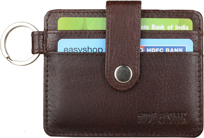 

Hide & Sleek 4 Card Holder(Set of 1, Brown)