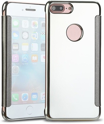 TGK Flip Cover for Apple iPhone 7 Plus(Silver, Shock Proof)