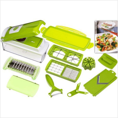Telebrands Vegetables & Fruits Slicer Nicer Dicer Plus Chopper(1 x Food holder for slicer, 1 x Dual blade for cutting ¼” x ¼” or ½” x ½ “cubes, 1 x Partial blade cover, 1 x Removable top part with self cleaning function, 1 x 1,500 ml container with measurements, 1 x Cutting base, 1 x Dual blade for Telebrands Vegetables & Fruits Slicer Nicer Dicer Plus Chopper(1 x Food holder for slicer, 1 x Dual blade for cutting ¼” x ¼” or ½” x ½ “cubes, 1 x Partial blade cover, 1 x Removable top part with self cleaning function, 1 x 1,500 ml container with measurements, 1 x Cutting base, 1 x Dual blade for