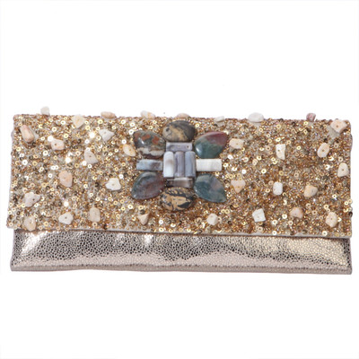 TARUSA Casual Gold Clutch