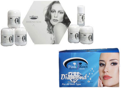 

Nature's Essence DIAMOND FACIAL KIT WITH PINK ROOT DIAMOND BLEACH 250 GM(Set of 2)