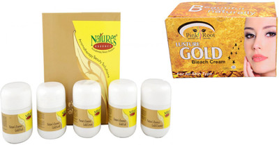 

Nature's Essence GOLD FACIAL KIT WITH PINK ROOT GOLD BLEACH 250 GM(Set of 2)