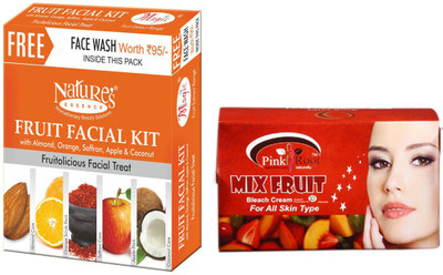 

Nature's Essence FRUIT FACIAL KIT MINI WITH PINK ROOT MIX FRUIT BLEACH 250 GM(Set of 2)