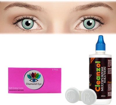 

Diamond Eye Green with LensCareKit By Visionsindia Quaterly Contact Lens(-3.75, Green, Pack of 2)