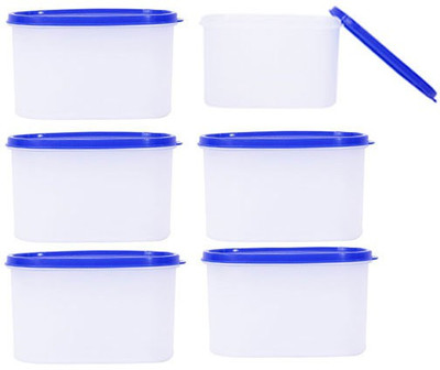 

SSD Microwaveable Space Saver 6PC - 1200 ml Plastic Grocery Container(Pack of 6, White, Blue), Blue;white