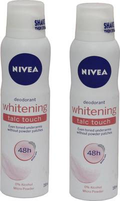 

Nivea Whitening Talc Touch Combo Deodorant Spray - For Women(300 ml, Pack of 2)