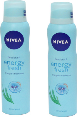 

Nivea Energy Fresh Combo Deodorant Spray - For Women(300 ml, Pack of 2)