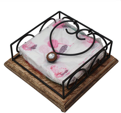 

Desi Karigar 1 Compartments Wood, Iron Tissue Holder(Brown, Black)