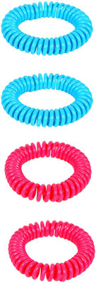 Safe-O-Kid Twisty Anti-Mosquito Silicone Band - 4 Bands+4 Air Tight Pouch(Pack of 4)