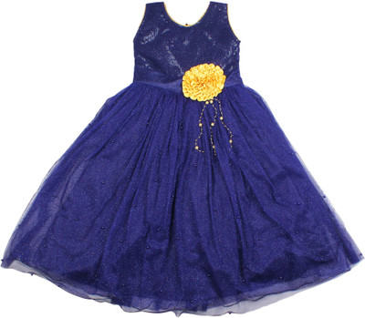 

Arshia Fashions Girls Maxi/Full Length Party Dress(Blue, Sleeveless