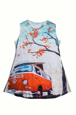 

Abito Girls Midi/Knee Length Casual Dress(Multicolor, Sleeveless, Printed