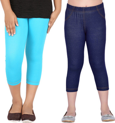 

Greenwich Jegging For Girls(Multicolor, Pack of 2, Turq;blue