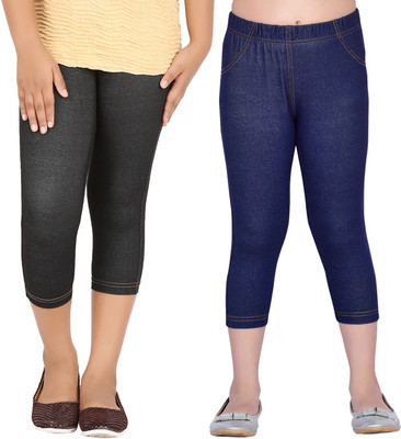 

Greenwich Jegging For Girls(Multicolor, Pack of 2, Black;blue