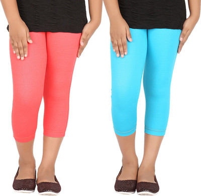 

Greenwich Jegging For Girls(Multicolor, Pack of 2, Coral;turq