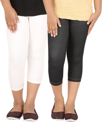 

Greenwich Jegging For Girls(Multicolor, Pack of 2, Snow white;black