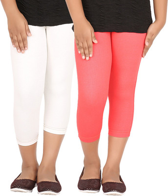 

Greenwich Jegging For Girls(Multicolor, Pack of 2, Snow white;coral