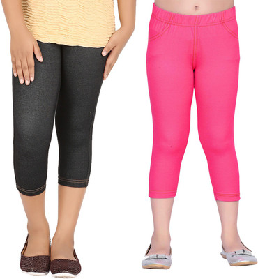 

Greenwich Jegging For Girls(Multicolor, Pack of 2, Black;fuchsia