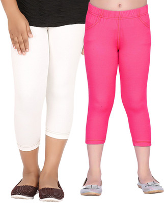 

Greenwich Jegging For Girls(Multicolor, Pack of 2, Snow white;fuchsia