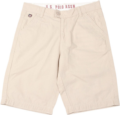 

US Polo Kids Short For Boys Casual Solid Cotton(Beige, Pack of 1