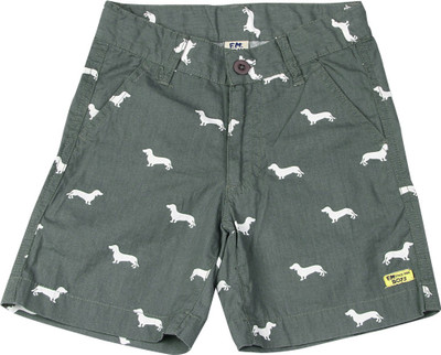 

Flying Machine Short For Boys Casual Printed Cotton(Grey, Pack of 1, Lt. blue