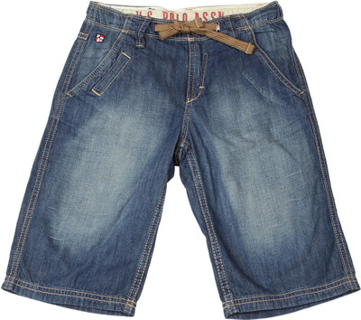 

US Polo Kids Short For Boys Casual Solid Cotton(Blue, Pack of 1, Dk. blue