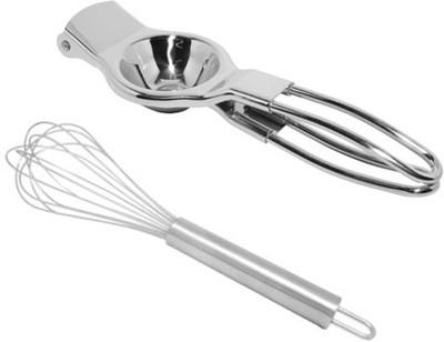 

YASHA LIFESTYLE YI-68221(S2) WHISK AND LEMON SQUEEZER) Silver Kitchen Tool Set(Silver)