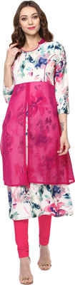 IVES Women Chikan Embroidery Straight Kurta(Pink) Flipkart