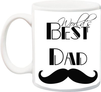 

ME&YOU Gift for Father/Daddy;World Best Dad Black color HD printed Ceramic Mug(325 ml), Multicolor