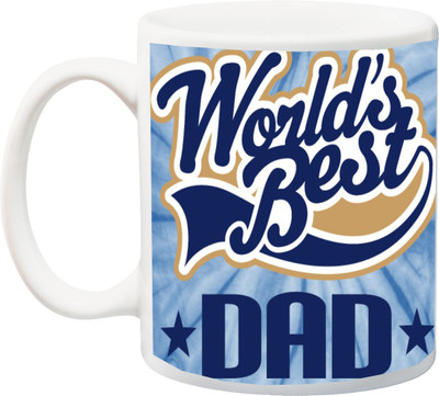 

ME&YOU Gift for Father/Daddy;World's Best Dad Blue Color HD printed Ceramic Mug(325 ml), Multicolor